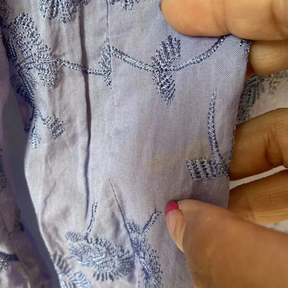 VTG Y2K Salvatore Ferragamo Flare Leg Pants Purple Floral Embroidered Lady Sz 8 - Picture 13 of 13